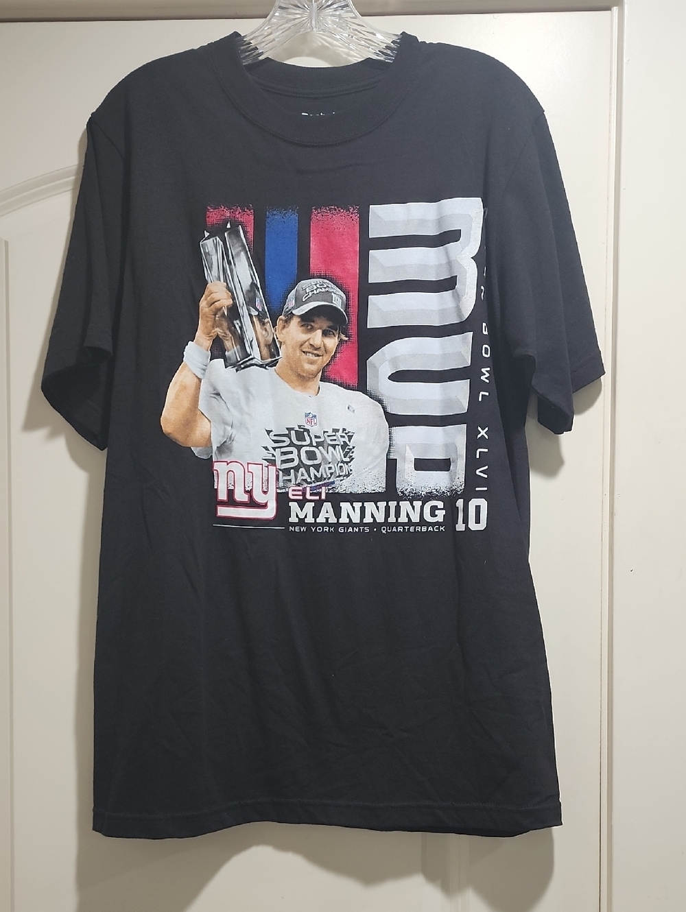 Reebok 2012 Eli Manning MVP Super Bowl XLVI New York Giants T Shirt Men M